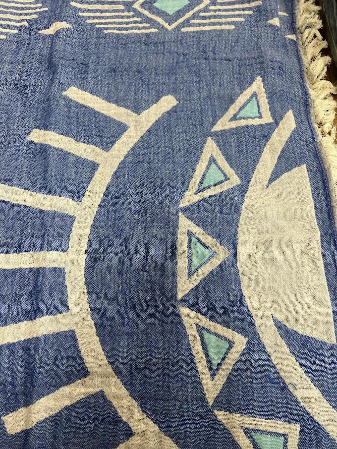 Turkish Towel Blue Evil Eye Print
