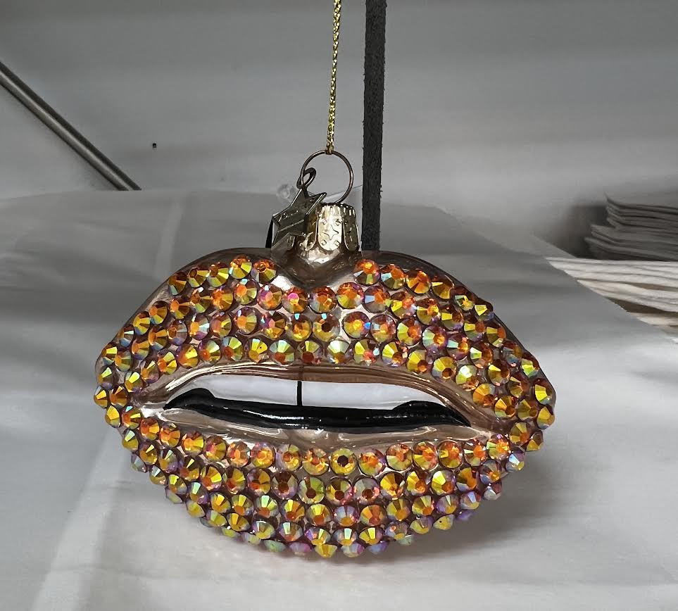 Ornament Glass Champagne Sensual Lips