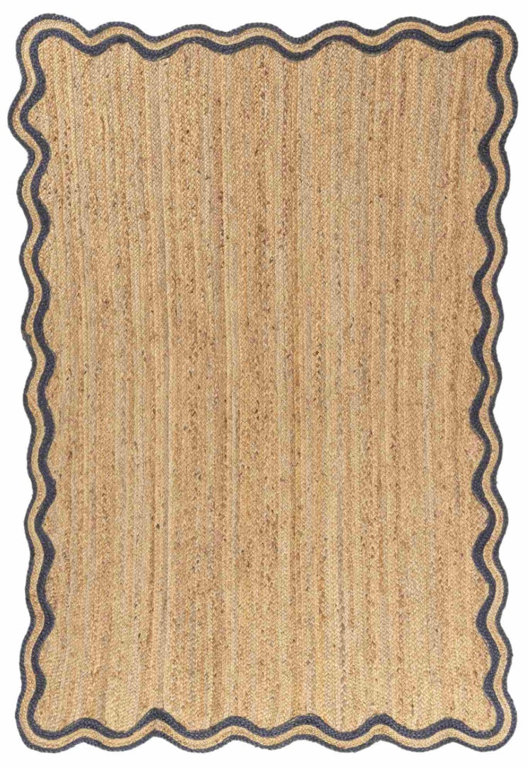 Scallop Jute Navy 2x3