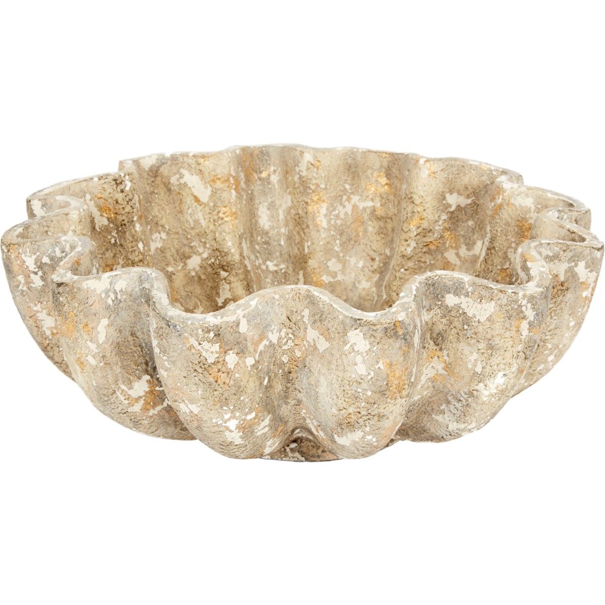 Andrea Distressed Grey/gold bowl