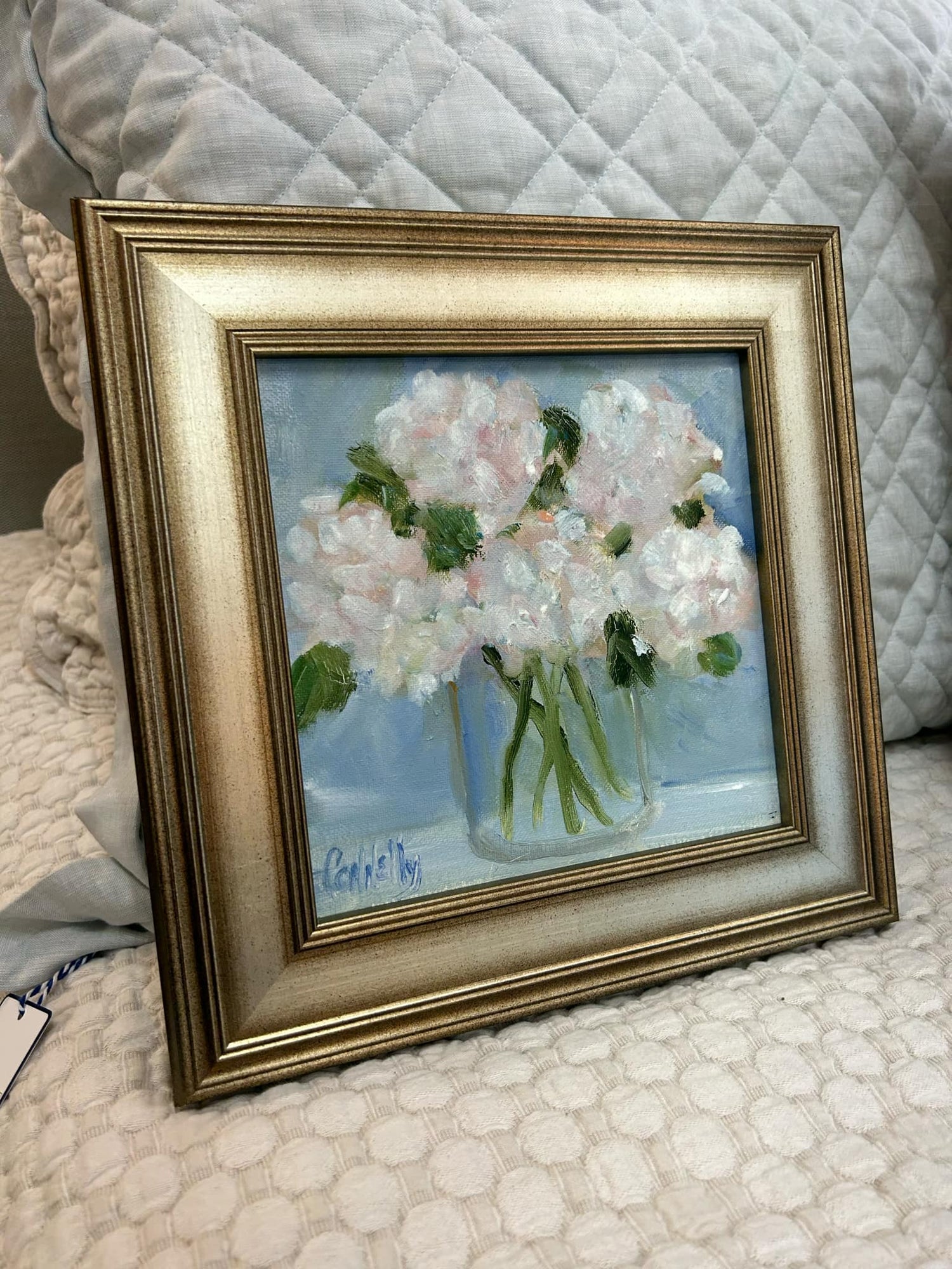 Pale Pink Hydrangeas Original Oil