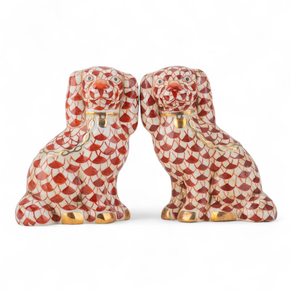 Staffordshire Small Dog Vermillion Waves