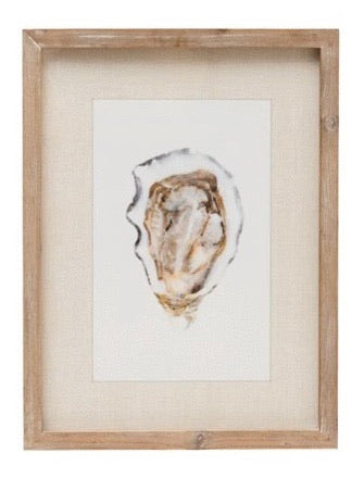 Oyster Framed Glass Wall Decor