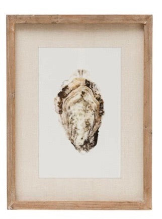 Oyster Framed Glass Wall Decor