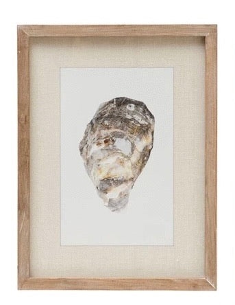 Oyster Framed Glass Wall Decor