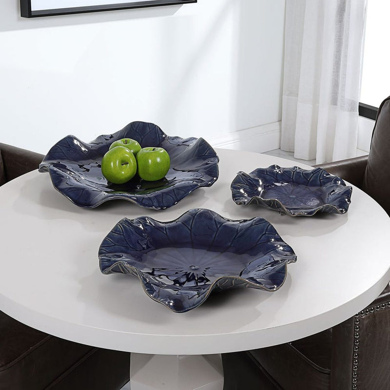 Abella Ceramic Indoor-Outdoor Wall Decor-Cobalt
