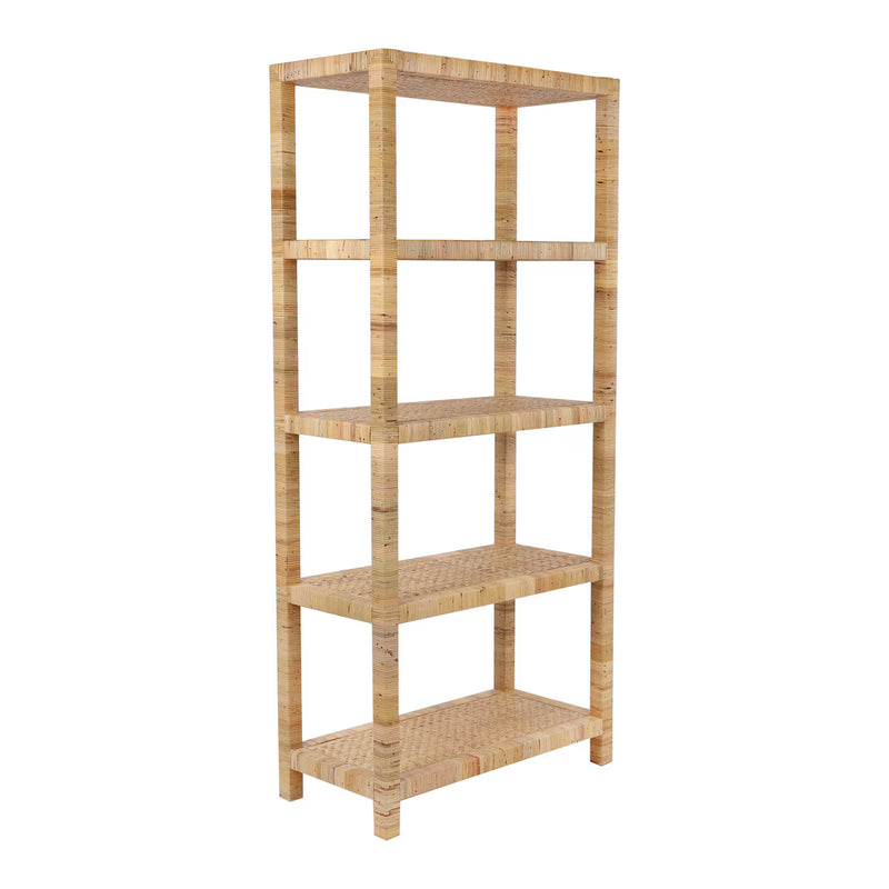Palma Rattan Wrapped Bookshelf, Antique Natural