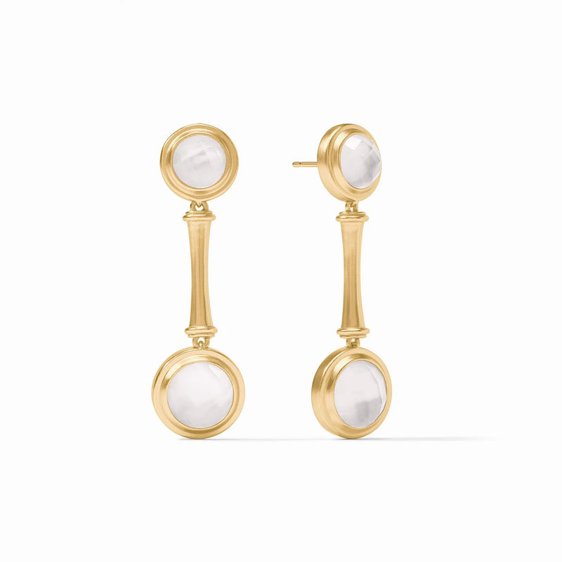 Bamboo Statement Earring- Clear Crystal