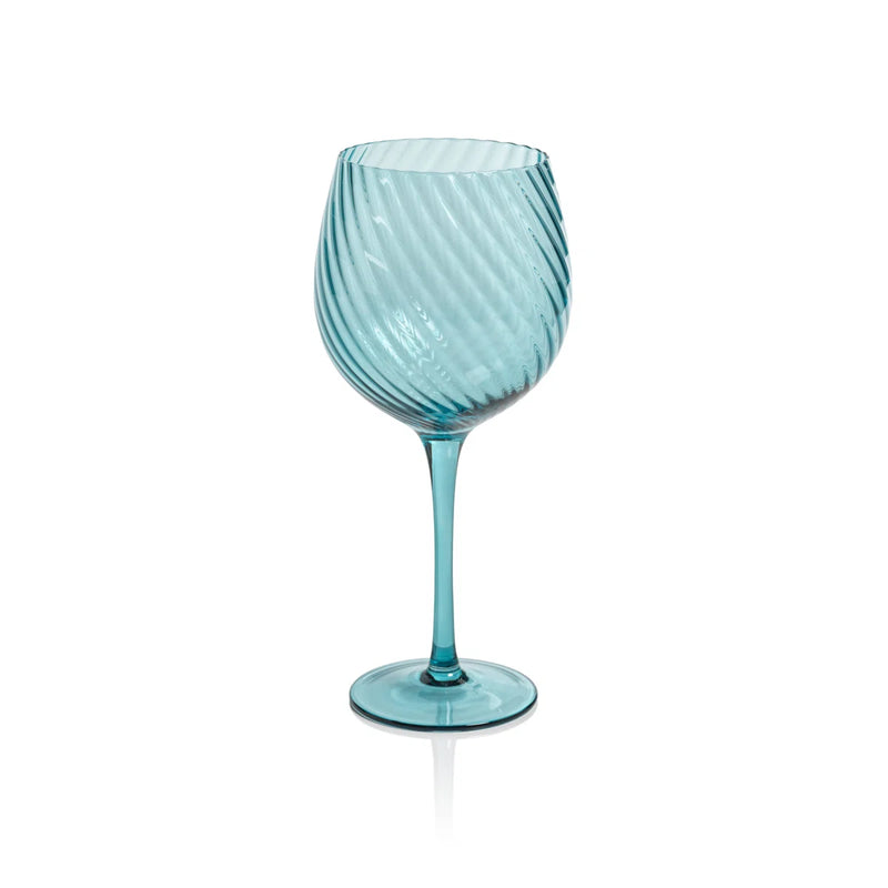 Savoy Optic Swirl Red Wine Glass- Blue