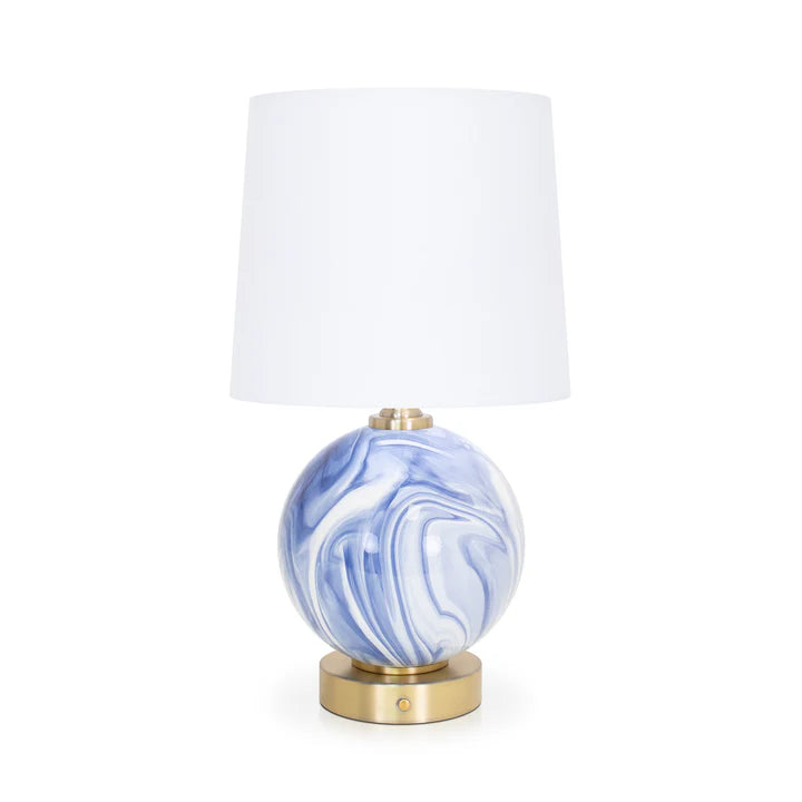 Blue and White Sphere Rechargeable Lamp