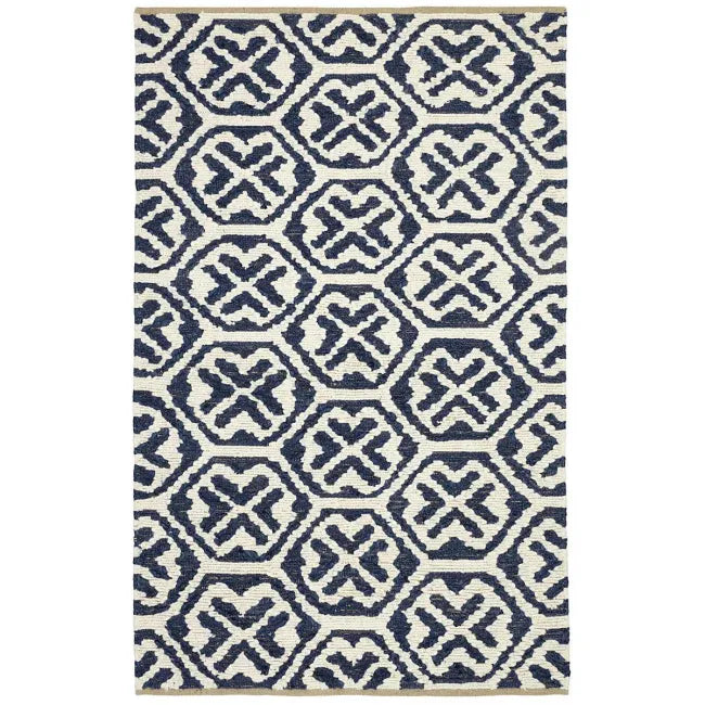 Fonda Soumak Blue Handwoven Jute Rug