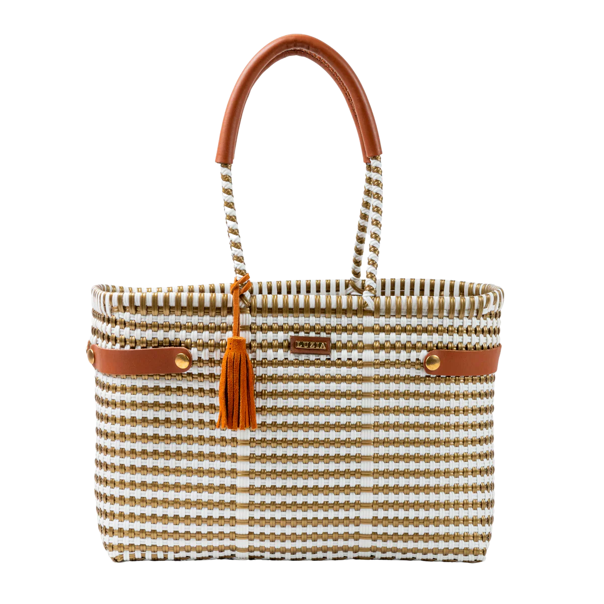 BASKET MEDIUM LINES WHITE GOLD