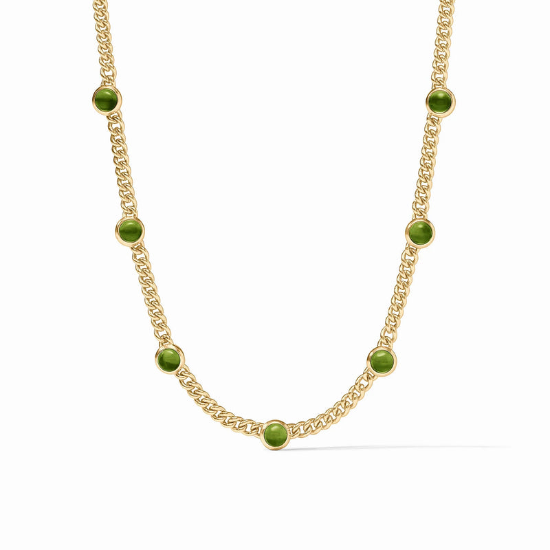Dolce Delicate Station Necklace-Iridescent Palmetto Green