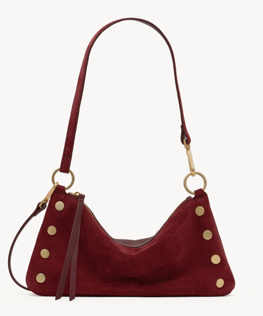 Kyle Small Cherrywood Suede/Brushed Gold