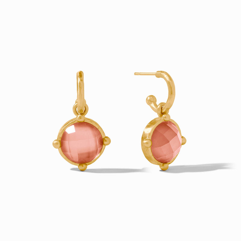 Honeybee Hoop & Charm Earring - Iridescent Melon