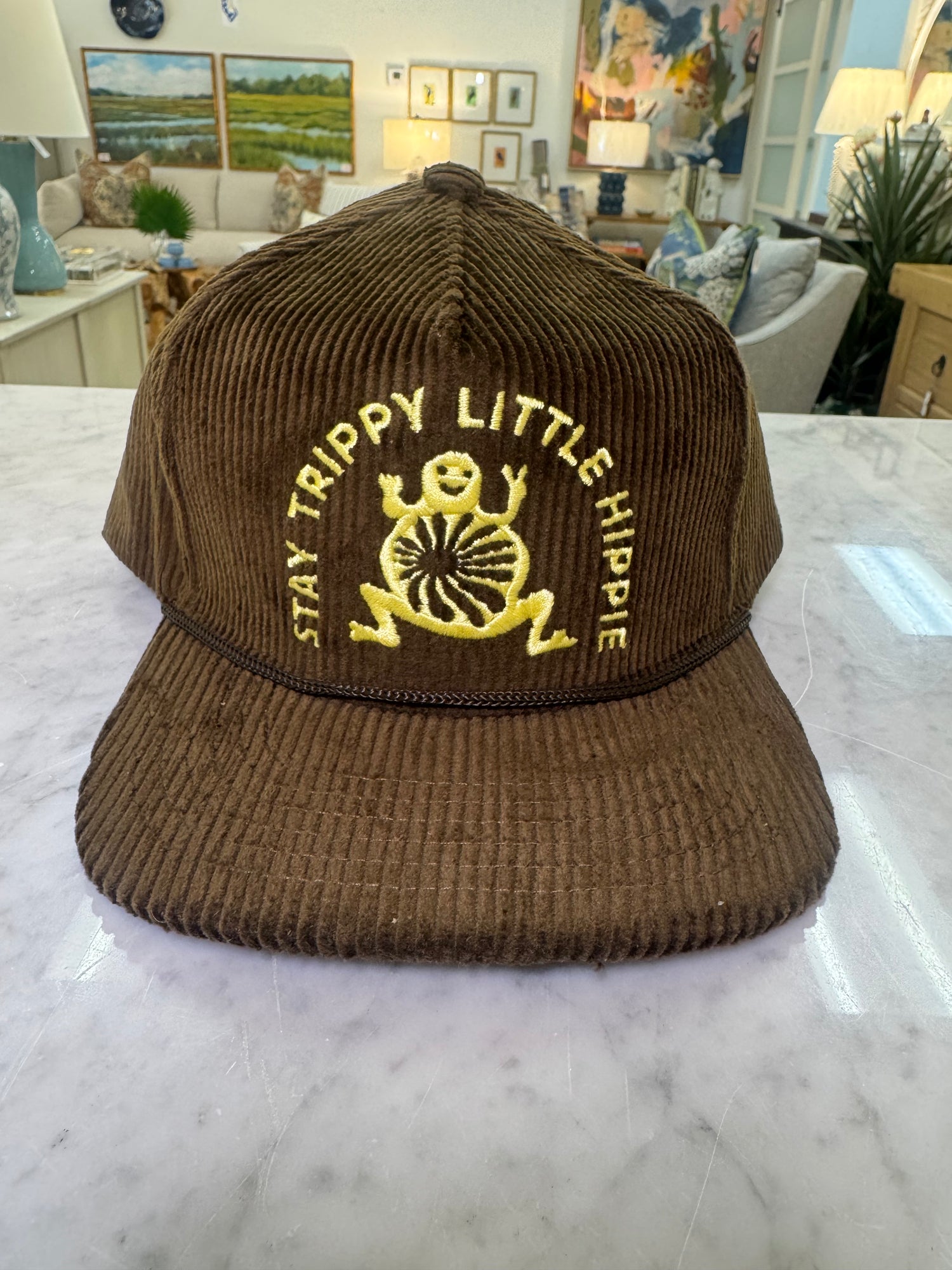 Stay Trippy Corduroy Trucker Hat Chocolate