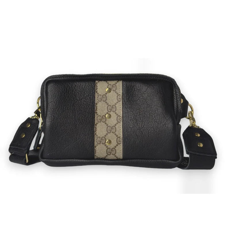 Bella Belt Bag in Black Leather - GG