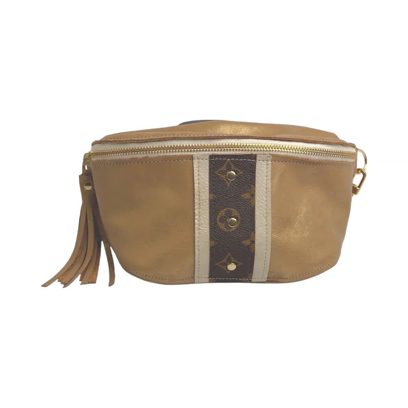 Britt Belt Bag In Bronze Leather | Upcycled LV