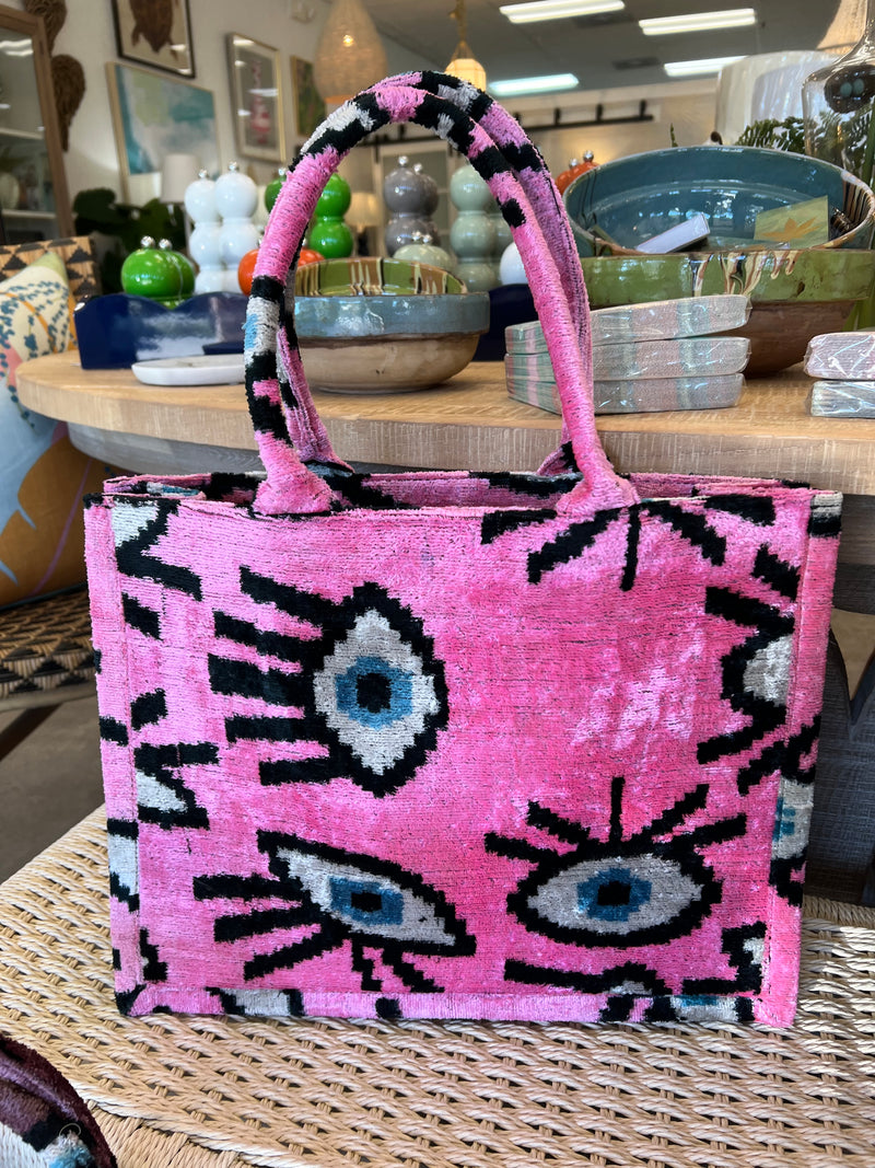 Velvet Pink Evil Eye Tote