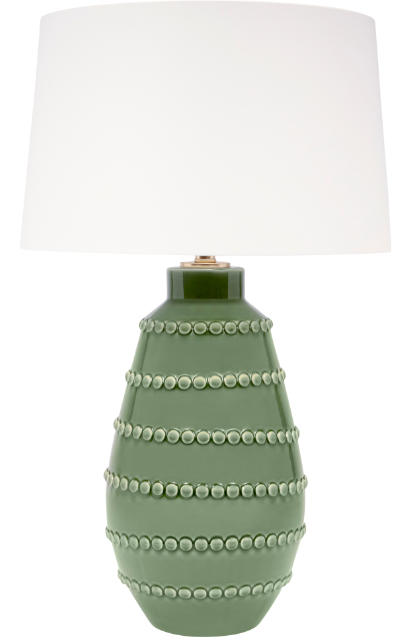 Large Caleb Green Ceramic Table Lamp