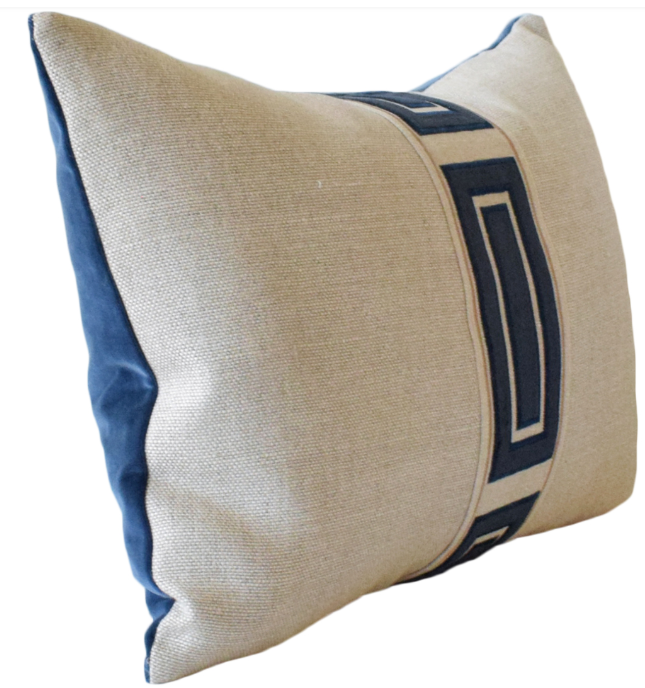 14X20 PILLOW-GIORGIO LINEN INGOT TAPE INDIGO