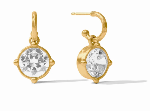 Honeybee Hoop & Charm Earring-Cubic Zirconia-OS
