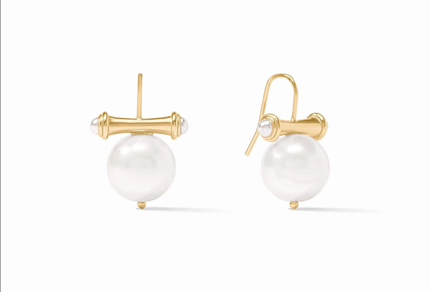 Bamboo Pearl Earring-Pearl-OS