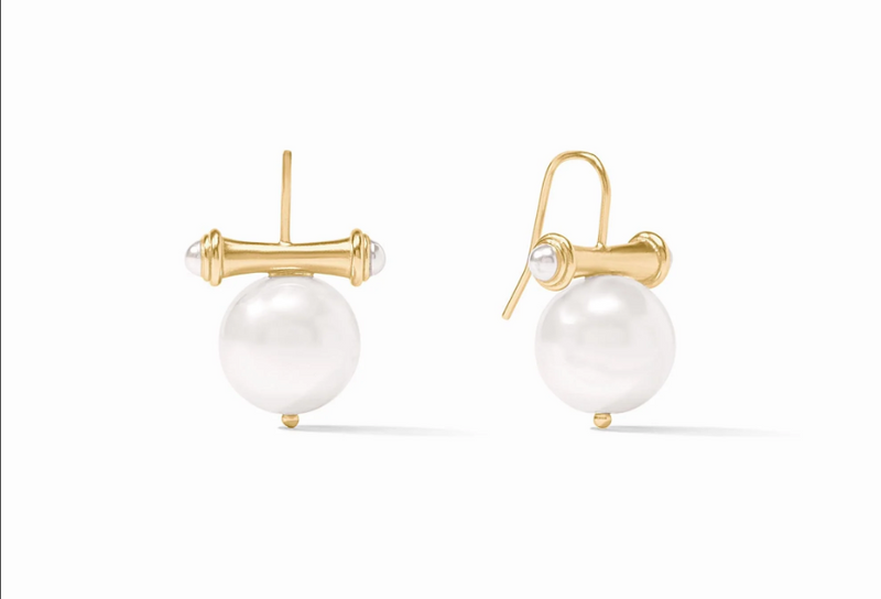 Bamboo Pearl Earring-Pearl-OS