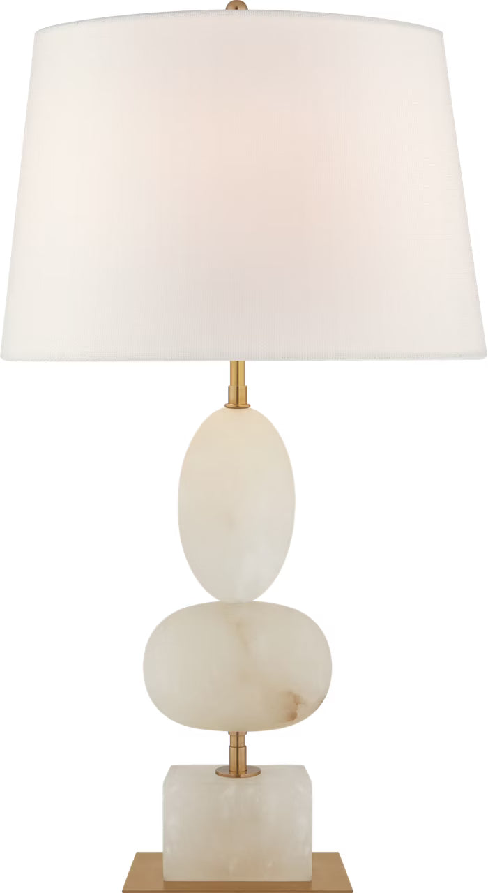 Dani Medium Table Lamp in Alabaster with Linen