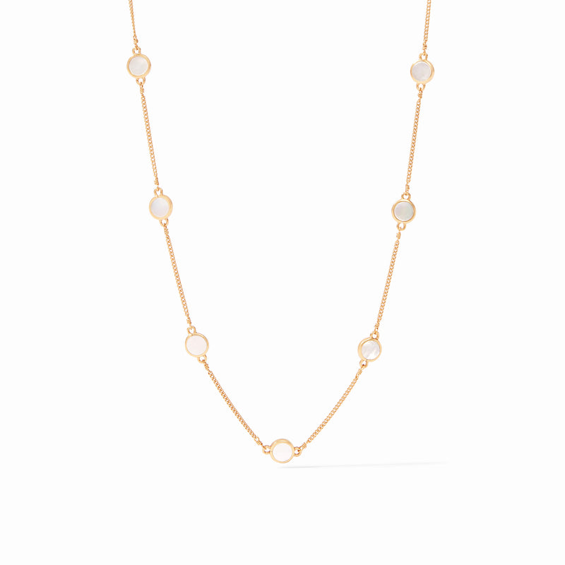 Valencia Delicate Station Necklace Mother of Pearl