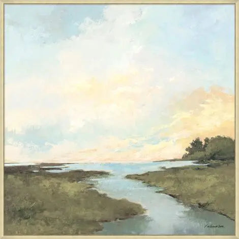 Sunrise Waterway - Gold Frame