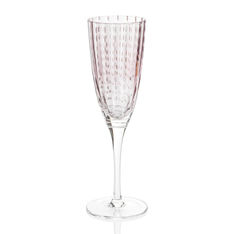 Portofino White Dot Glassware Champagne Flute