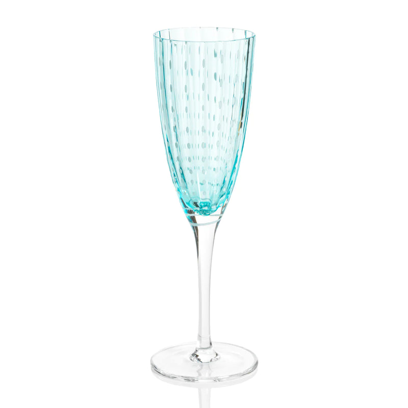 Portofino White Dot Glassware Champagne Flute