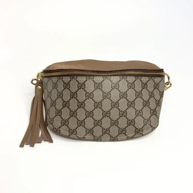 Val Shoulder Bag In Bronze Leather | Upcycled LV Full Front