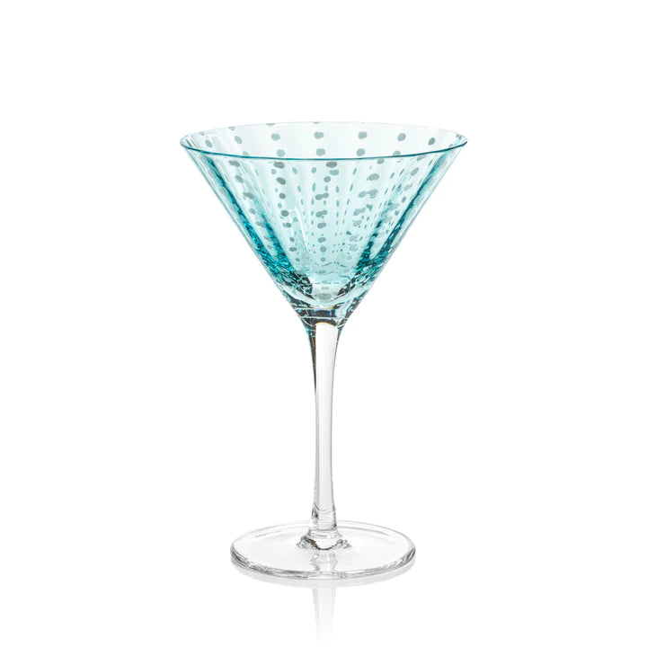 Portifino White Dot Martini Glasses