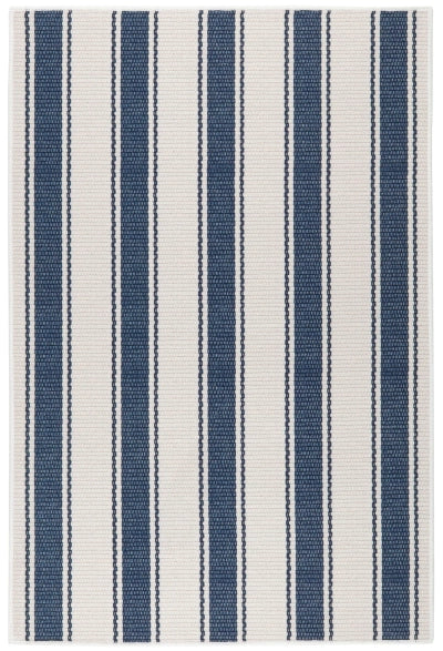 Blue Awning Stripe Washable Rug