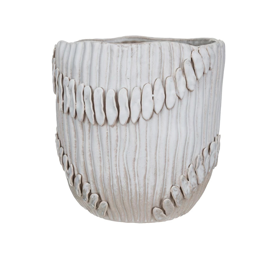 Pleated Stone Planter