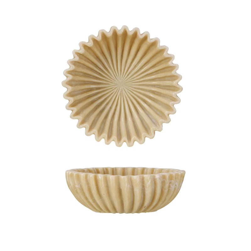 Beige Fluted Bowl