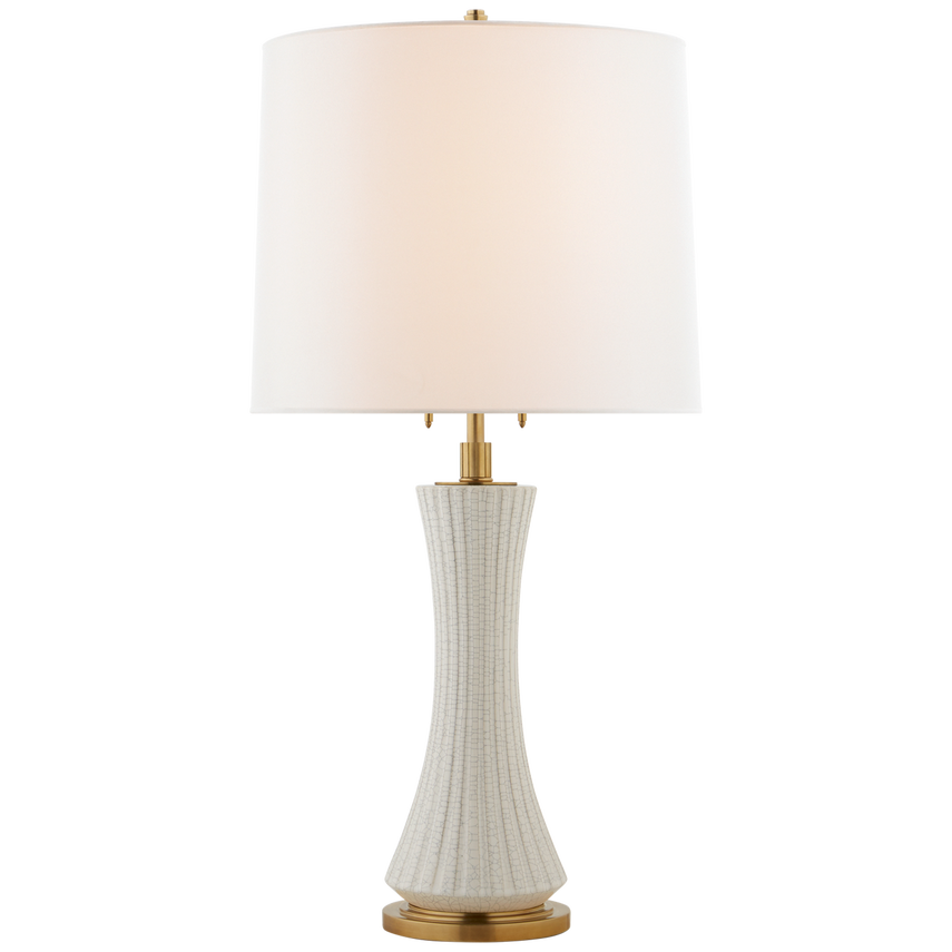 Elena Large Table Lamp - White Crackle