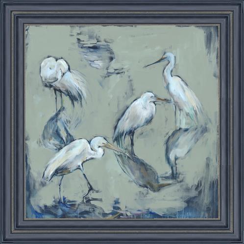 Herons in Tranquil Reflection