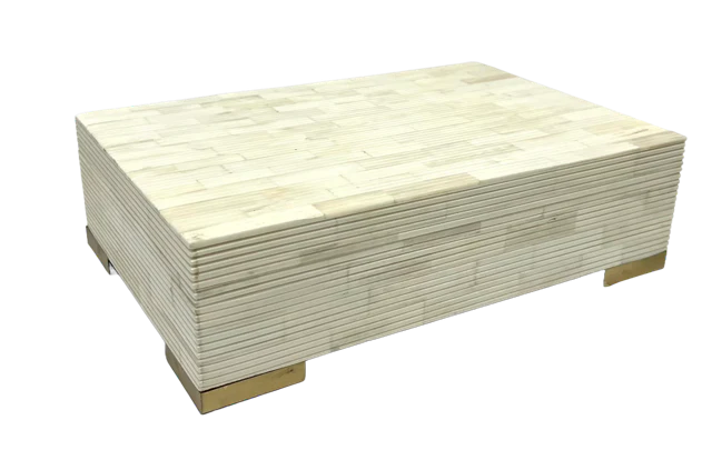 Large Bone Hand Carved Box with brass legs