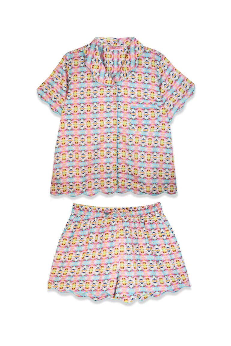 Scalloped Pajama Set - Short - Sumner Pink