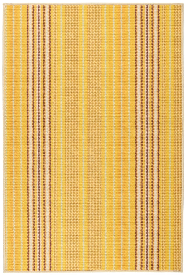 Sunflower Ticking Yellow Washable Rug