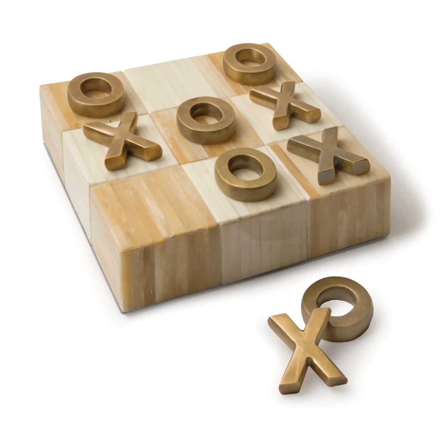 Tic Tac Toe Flat Board w/ Brass pieces