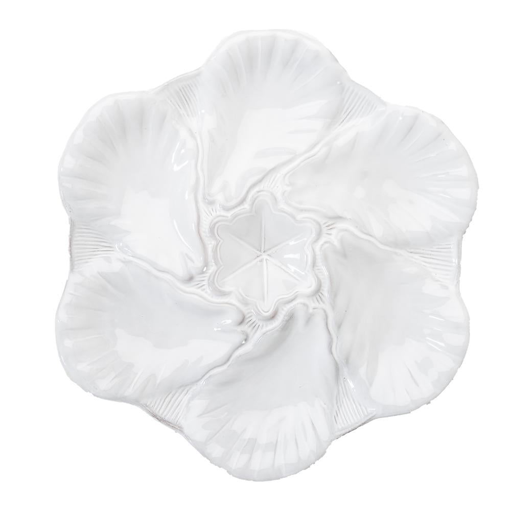 Fleur De Lis White Oyster Plate