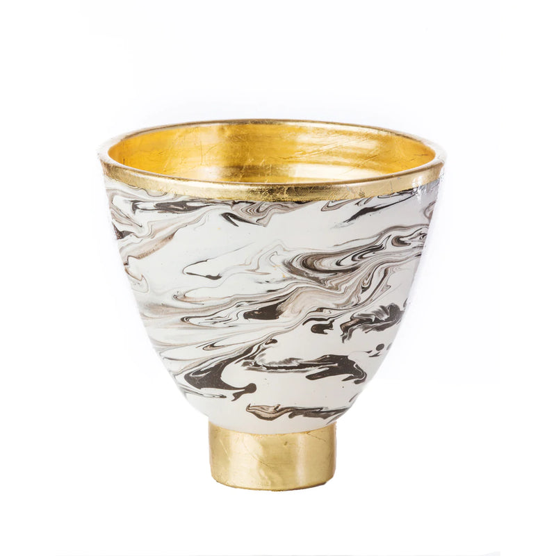 Marble Cachepot with Gold Accents