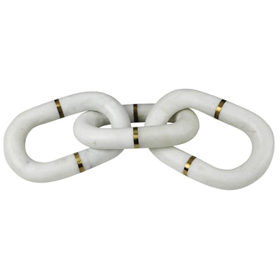 White Marble Chain with Brass