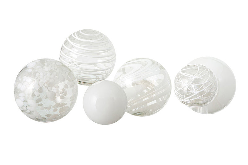 White Assorted Glass Orbs