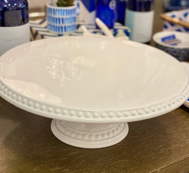 White Ceramic Cake Plate