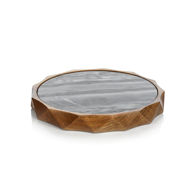 San Ramon Wood and Gray Marble Board - Small